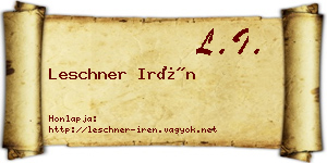 Leschner Irén névjegykártya